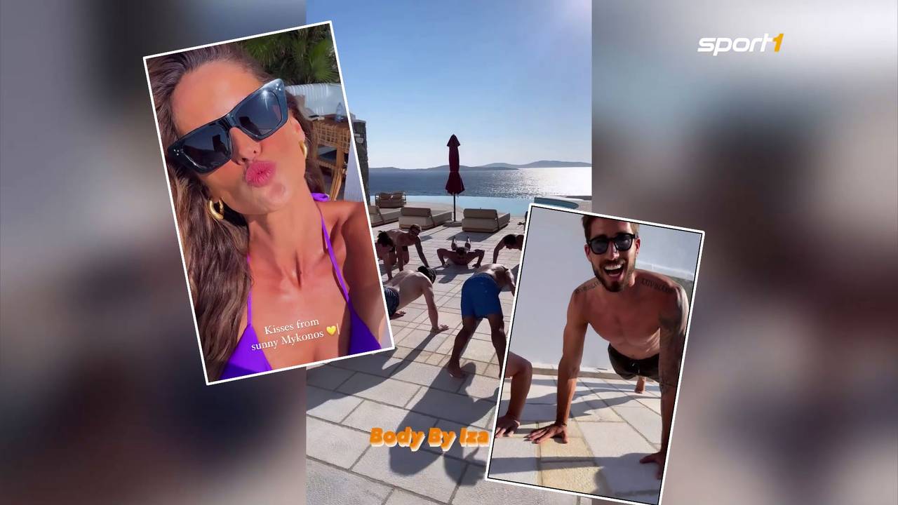 Izabel Goulart macht Kevin Trapp und Freunde im Urlaub mit Liegestützen fit