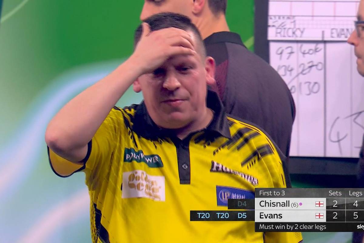 Ist das irre! Dave Chisnall verrechnet sich in einer der spannendsten Situationen dieser Darts-WM.