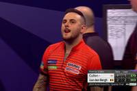 Joe Cullen verliert das Viertelfinale des Darts World Grand Prix gegen Dimitri van den Bergh und verzweifelt immer wieder an der eigenen Leistung.