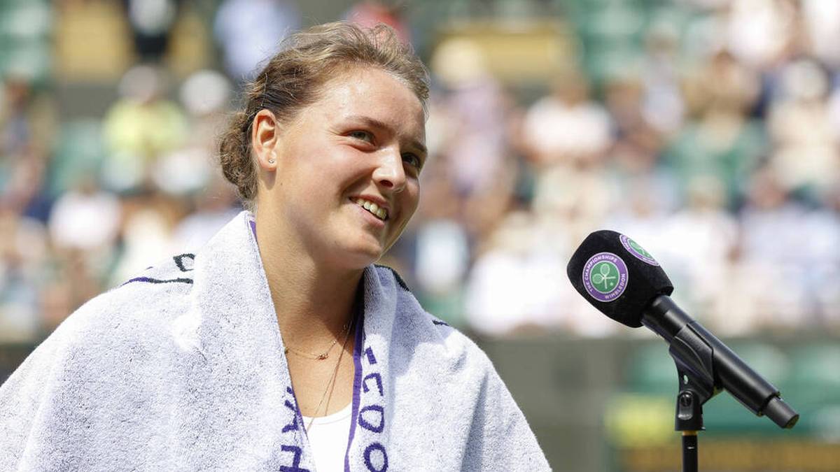 Jule Niemeier im Interview nach einem ihrer Sieg in Wimbledon