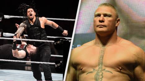 Roman Reigns (l.) soll bei WrestleMania 34 auf Brock Lesnar treffen