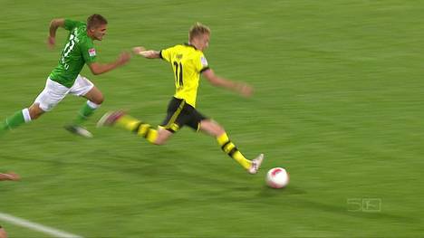 Marco Reus wechselte 2012 von Mönchengladbach zu Borussia Dortmund und traf direkt in seinem ersten Spiel für die Schwarz-Gelben gegen den SV Werder Bremen.