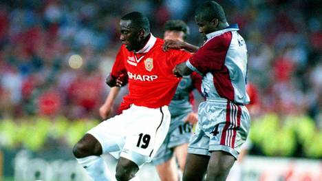 Dwight Yorke gewann mit Manchester United das Finale der Champions League 1999, gegen Samuel Kuffour und die Bayern 