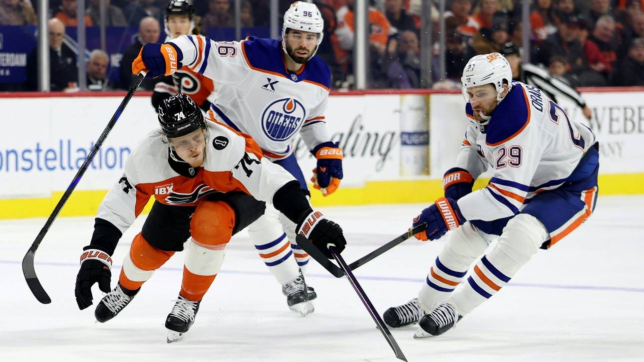 Zäher Kampf für Leon Draisaitl (rechts) bei den Flyers