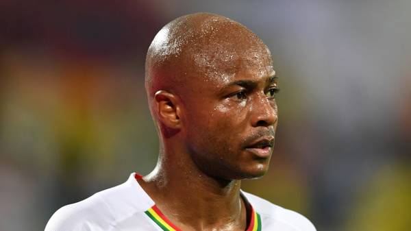 Ghana's midfielder Andre Ayew looks on during the 2019 Africa Cup of Nations (CAN) Group F football match between Cameroon and Ghana at the Ismailia Stadium on June 29, 2019. (Photo by OZAN KOSE / AFP)        (Photo credit should read OZAN KOSE/AFP/Getty Images)