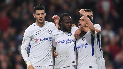 Victor Moses (Mitte) erzielte das entscheidende Tor für den FC Chelsea