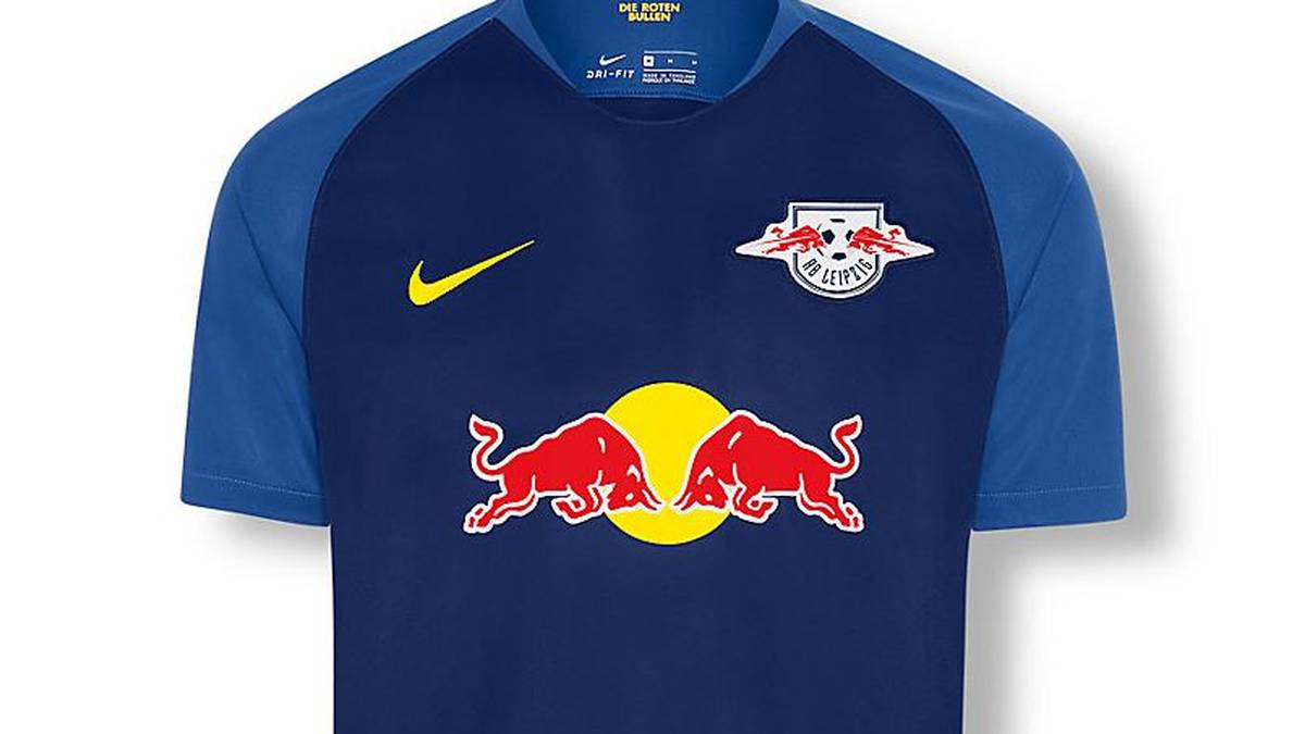 Das Auswärtstrikot ist in unterschiedlichen Blautönen gehalten