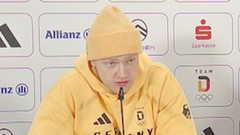 Rodler und Olympia-Goldmedaillengewinner Max Langenhan kritisiert auf der Pressekonferenz das präsentierte Kamerabild scharf.