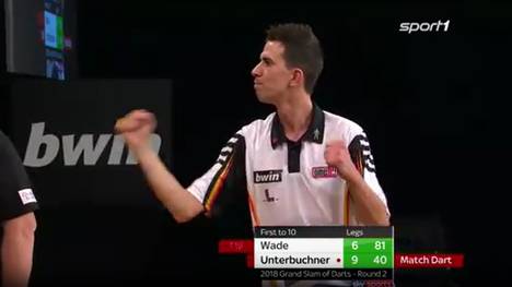 Michael Unterbuchner krönt seine fantastische Vorstellung gegen James Wade und zieht ins Viertelfinale des Grand Slam of Darts ein. Das entscheidende Leg!