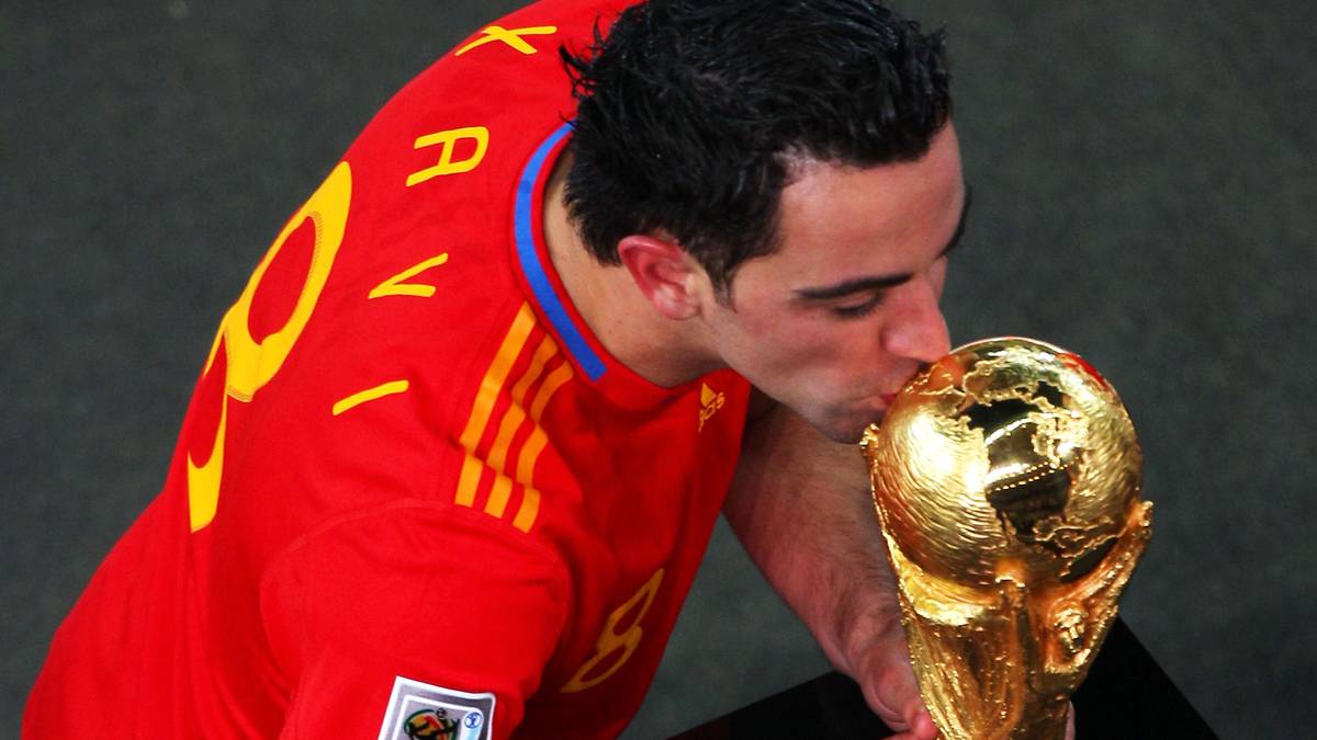 Auch mit Spanien auf dem Gipfel: Xavi nach dem Sieg im WM-Finale 2010