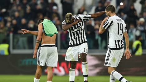 Paul Pogba von Juventus Turin zelebriert die Dab-Jubelpose