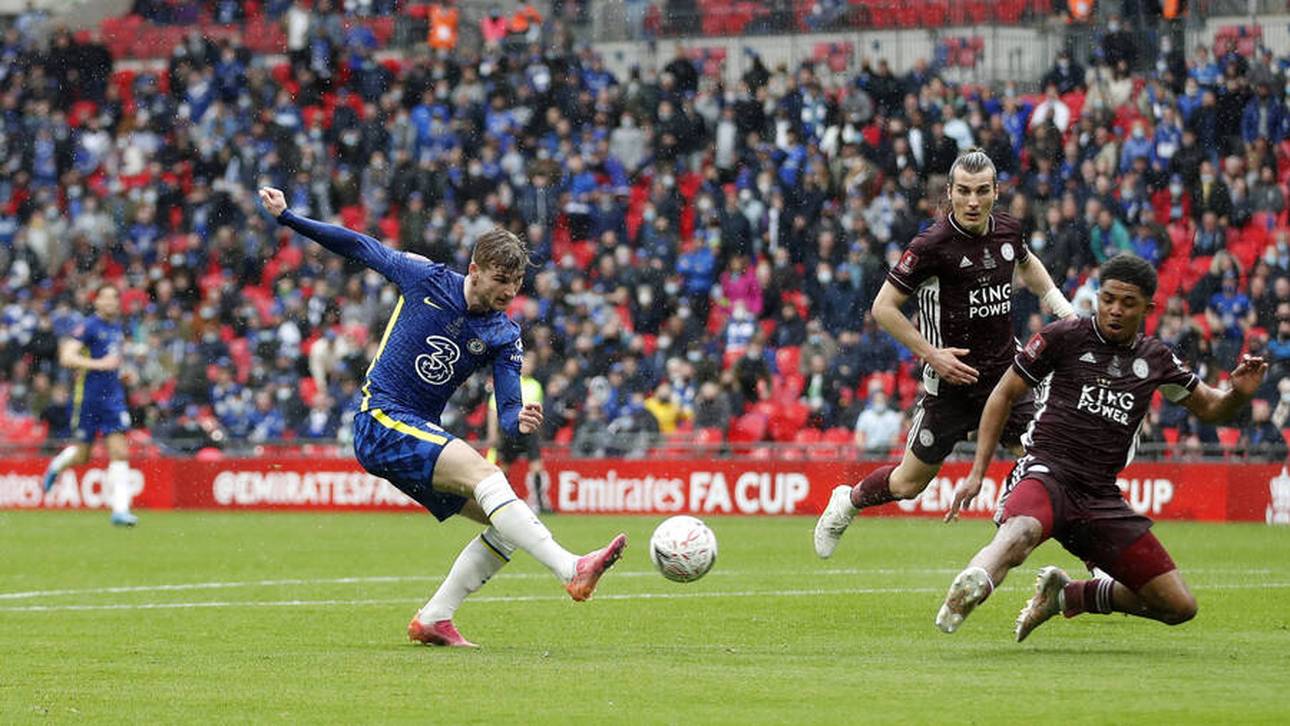 Chelseas Timo Werner (l.) blieb im FA-Cup-Finale gegen Leicester glücklos