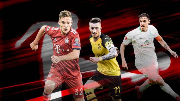 Joshua Kimmich, Marco Reus und Max Kruse stehen für das Bundesliga-Team der Saison zur Wahl
