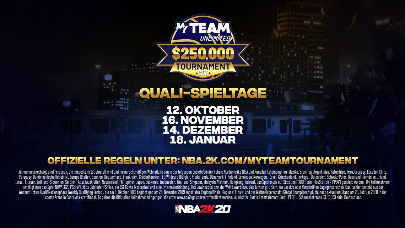 NBA 2K20: 250.000$ Turnier angekündigt