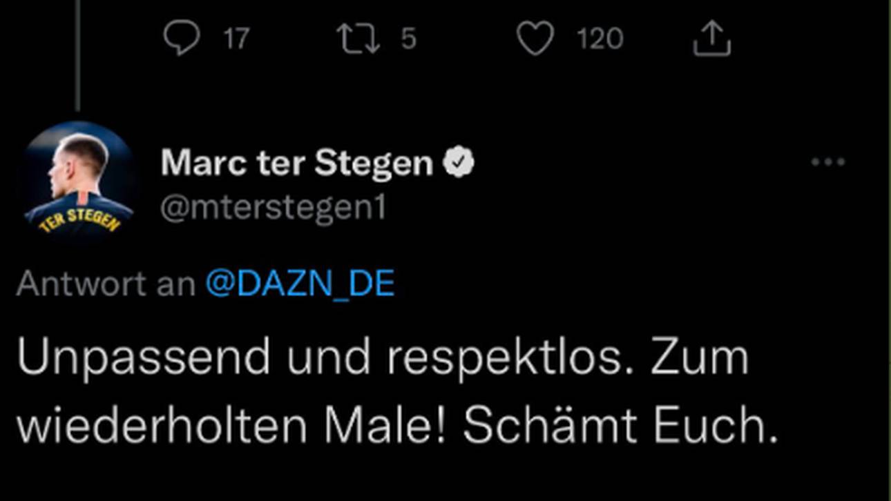 Marc-André ter Stegen reagierte auf einen Tweet von DAZN