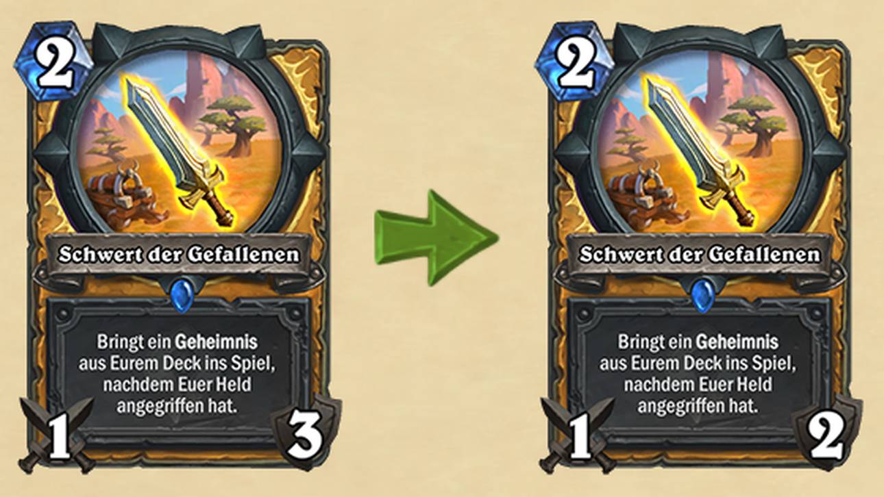 Die Haltbarkeit vom Schwert der Gefallenen wird reduziert