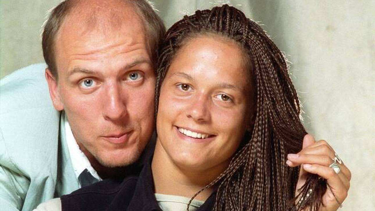 Sandra Völker 1995 mit ihrem damaligen Freund und Trainer Dirk Lange