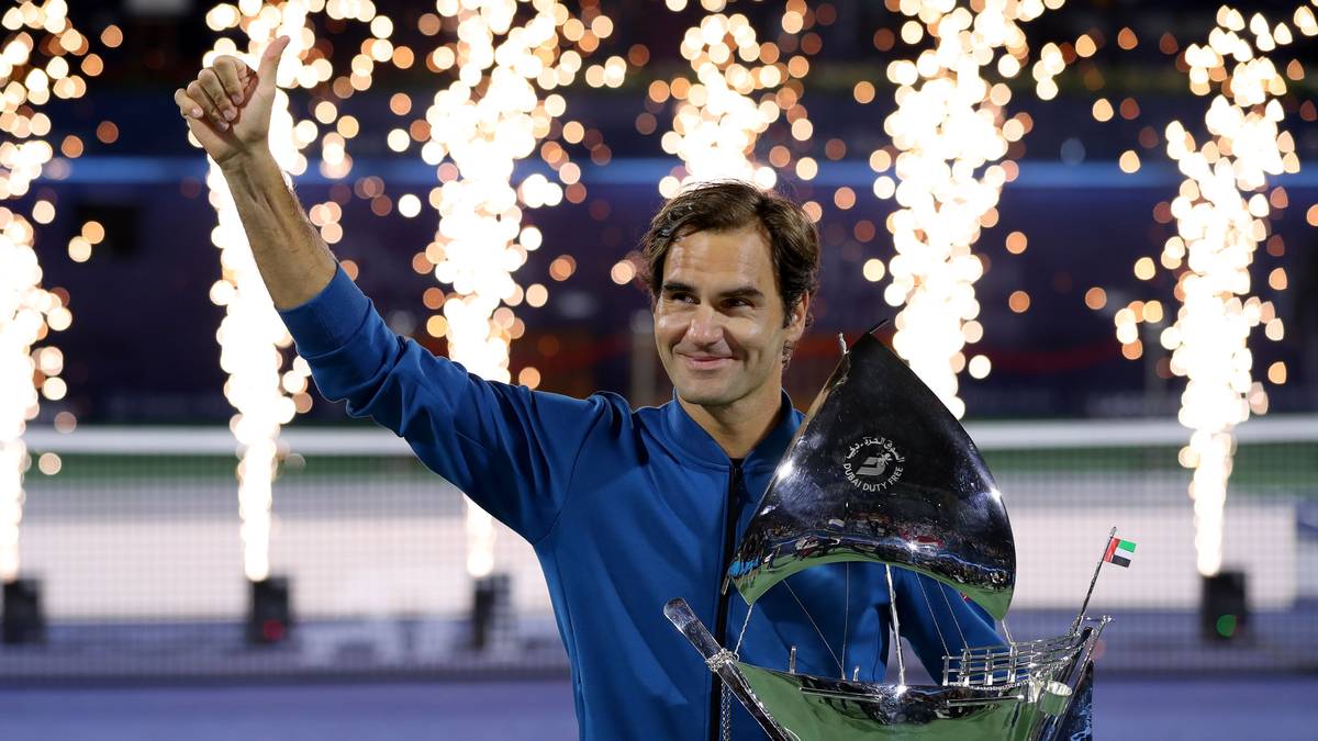 Mit seinem Turniersieg in Dubai schreibt Federer im März 2019 erneut Geschichte - neben Jimmy Connors ist der Schweizer der einzige Spieler, der mindestens 100 Einzelsiege auf dem Konto hat