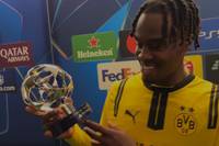 BVB-Star Jamie Gittens äußert sich nach der Champions-League-Partie gegen den FC Brügge zu seiner "Man of the match"-Auszeichnung und zieht dabei auch einen Vergleich zum FIFA-Spiel auf der Playstation. 