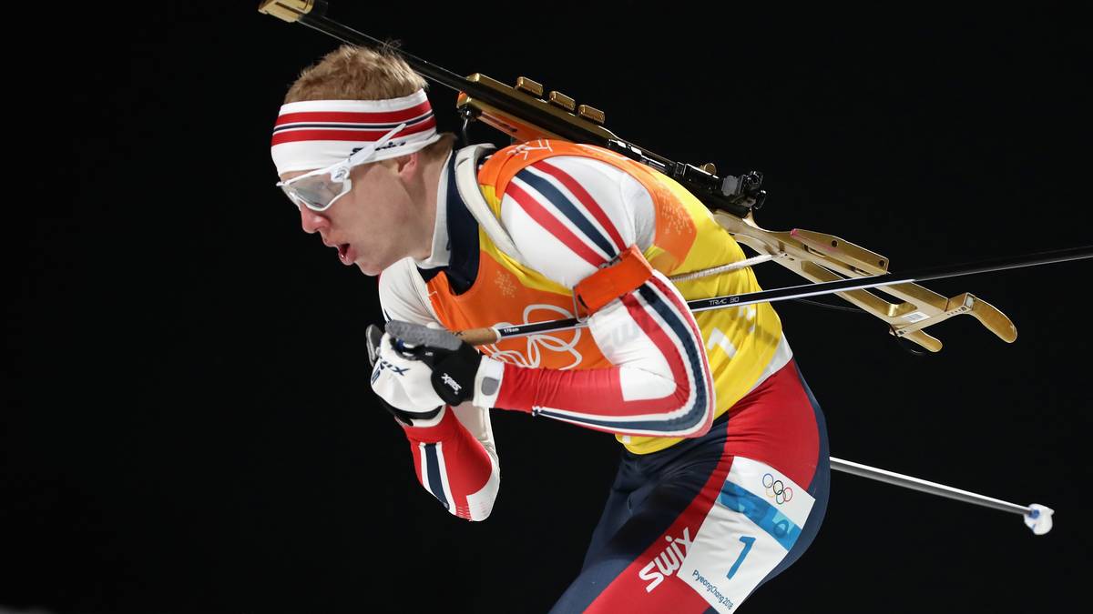 Biathlon: Bei den Olympischen Spielen 2018 in Pyeongchang trat er zum ersten Mal wieder mit einem goldenen Gewehr an