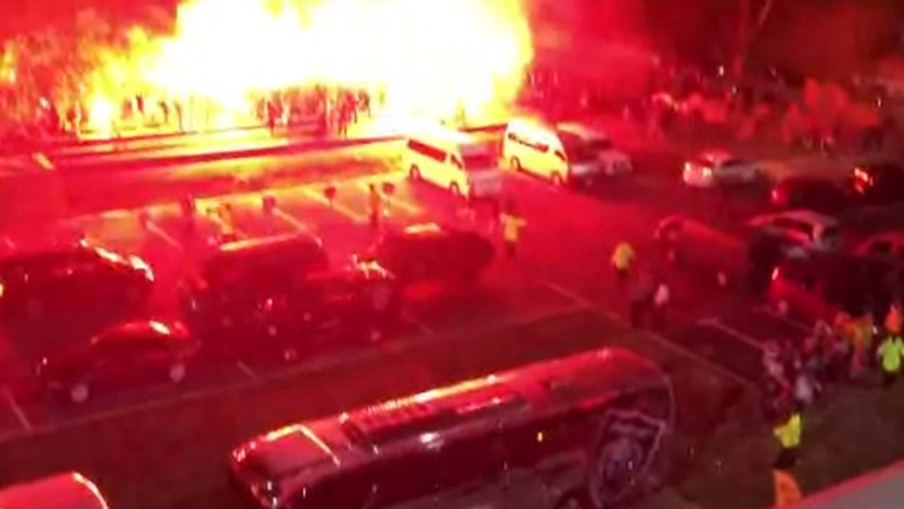 Pyro-Empfang für den BVB