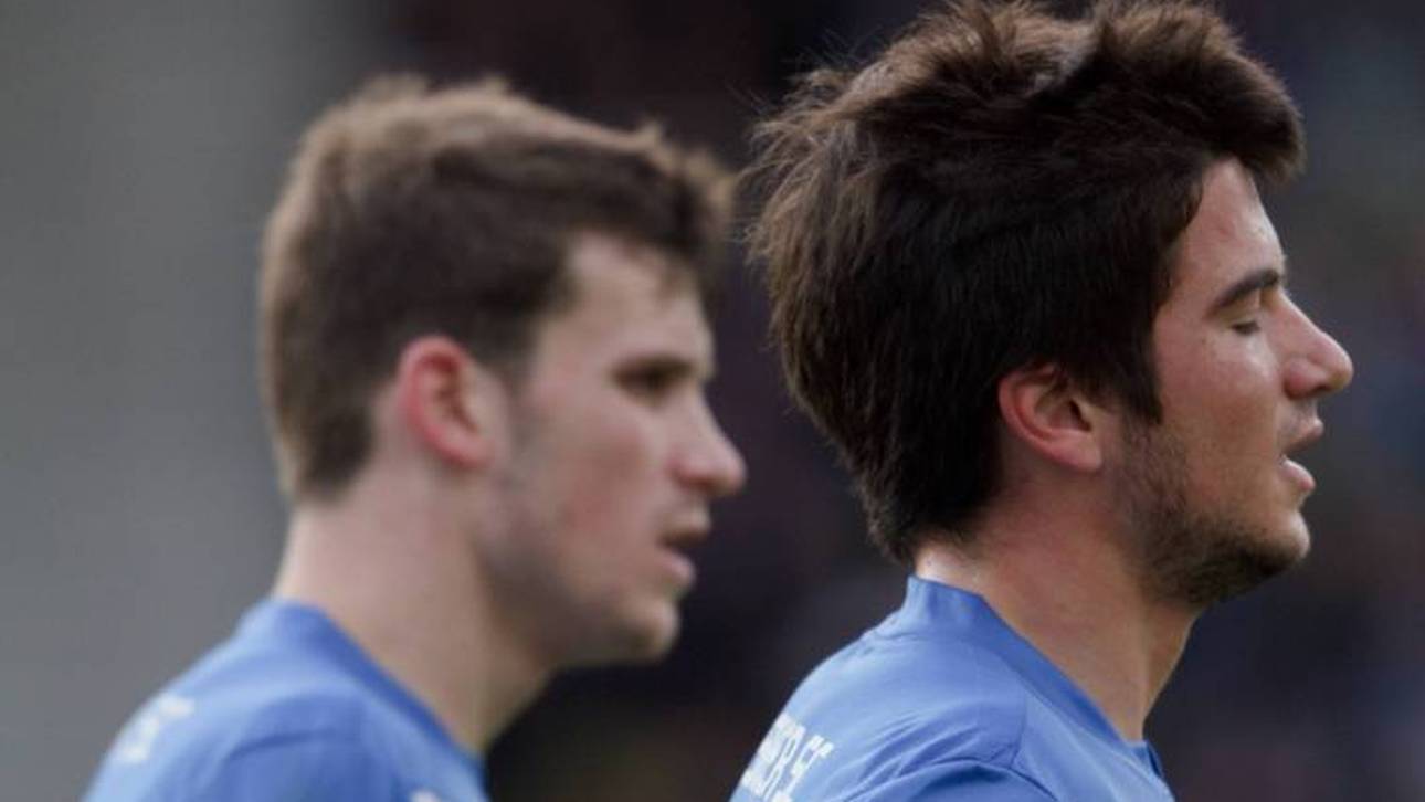 Marco Terrazzino (rechts) und Pascal Groß spielten einst zusammen beim Karlsruher SC - hier im Jahr 2011