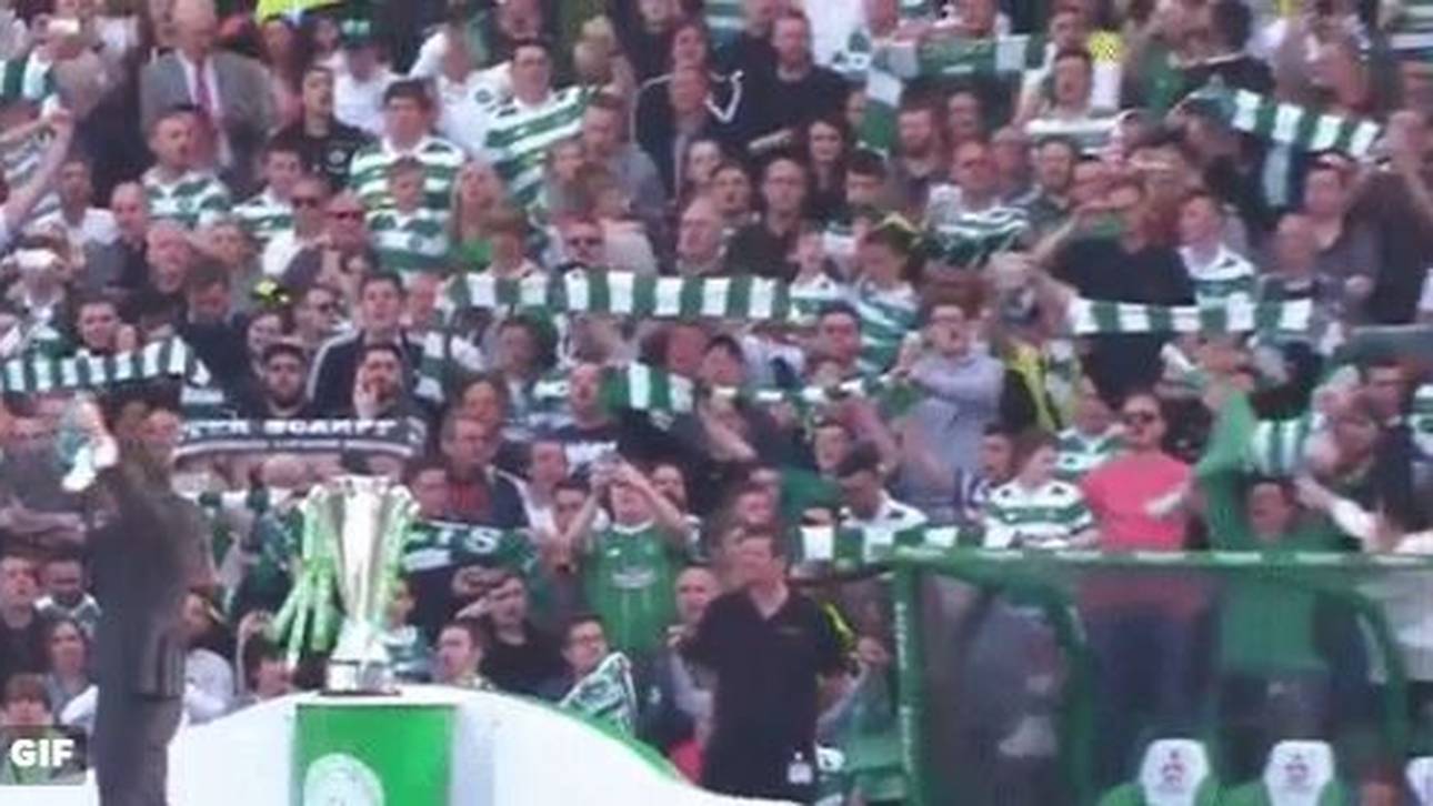 Celtic-Fan benutzt Kind als Schal