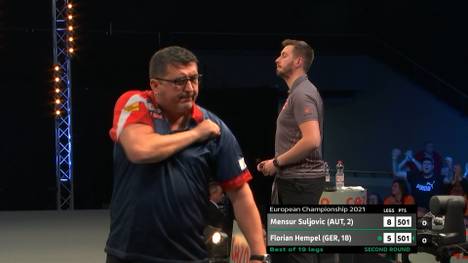 Florian Hempel verpasst hauchdünn die nächste Darts-Sensation: Gegen Mensur Suljovic scheitert der Deutsche im Entscheidungsleg. 