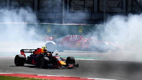 Sebastian Vettel kollidierte in Runde eins mit Daniel Ricciardo