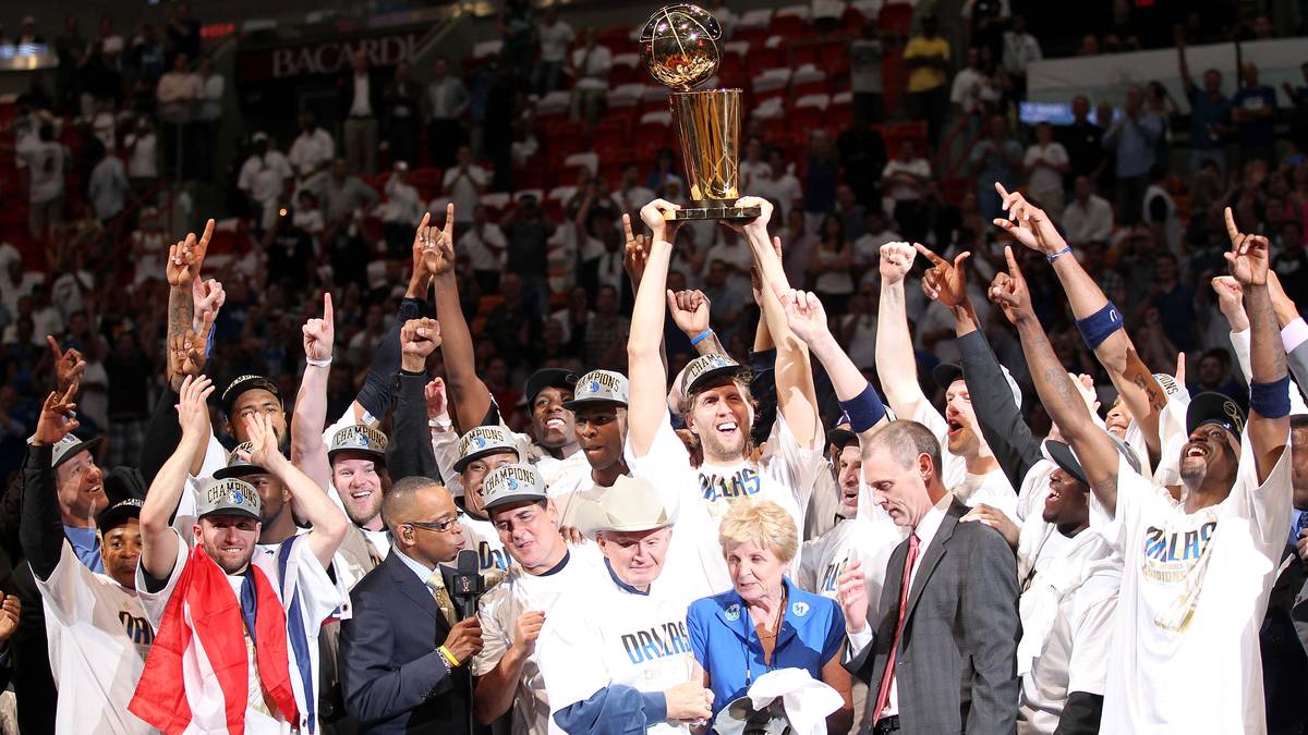 Die Dallas Mevricks feiern in Miami die NBA-Meisterschaft 2011
