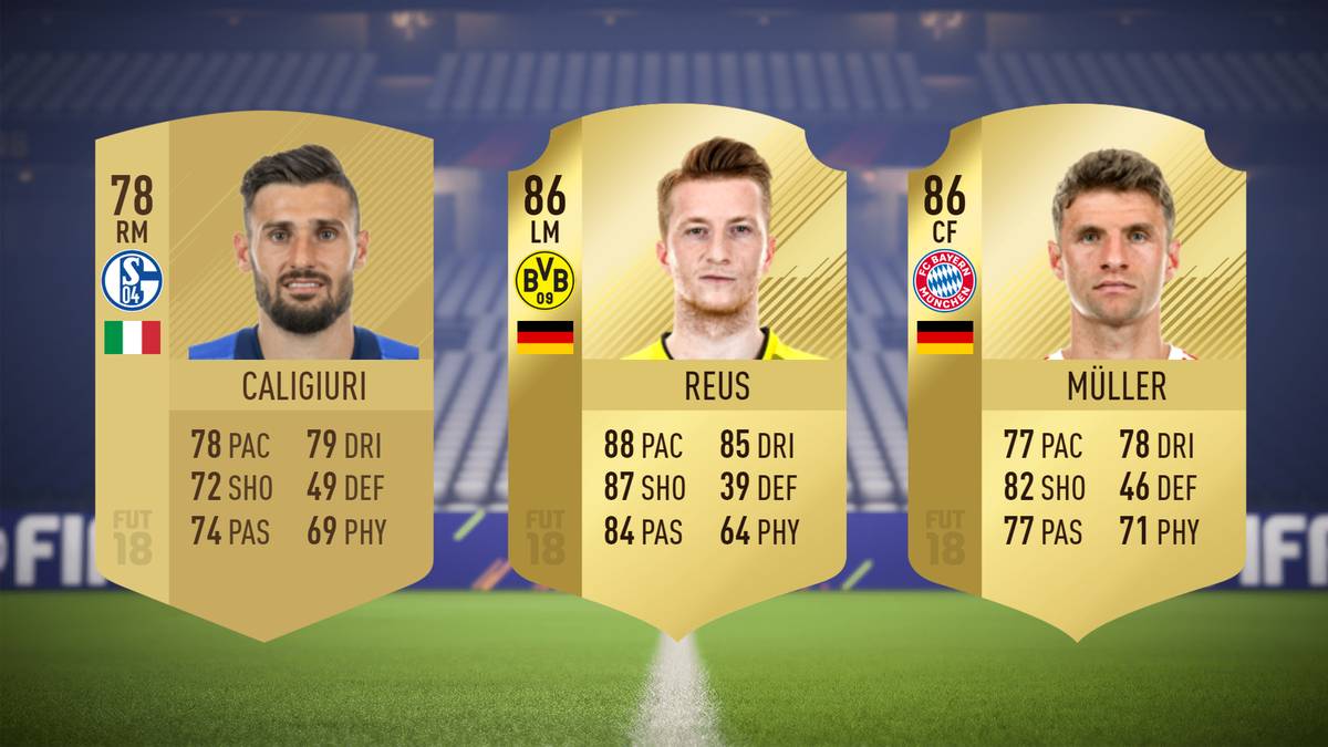 Flügelstürmer: Daniel Caligiuri (FC Schalke 04), Marco Reus (Borussia Dortmund), Thomas Müller (FC Bayern München)