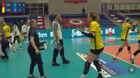 Der USC Münster hatte sich gegen Pokalsieger Dresden viel vorgenommen. Stattdessen krachte es zwischen Trainer und Kapitänin!