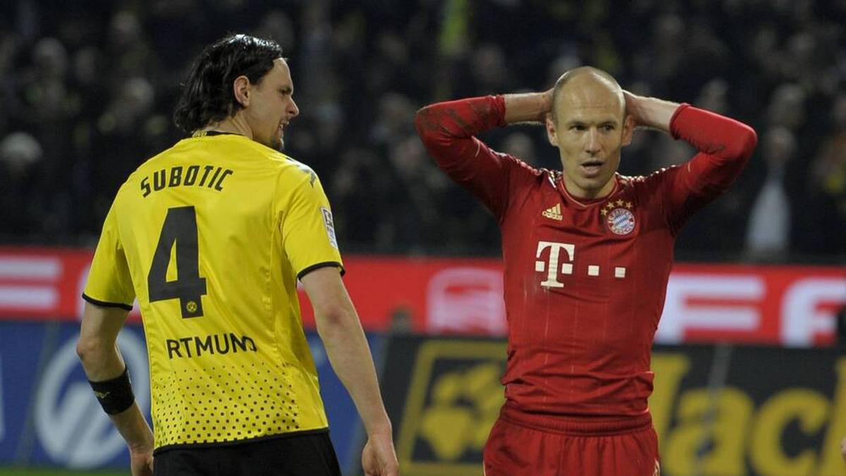 Neven Subotic (l.) ging Arjen Robben (r.) an