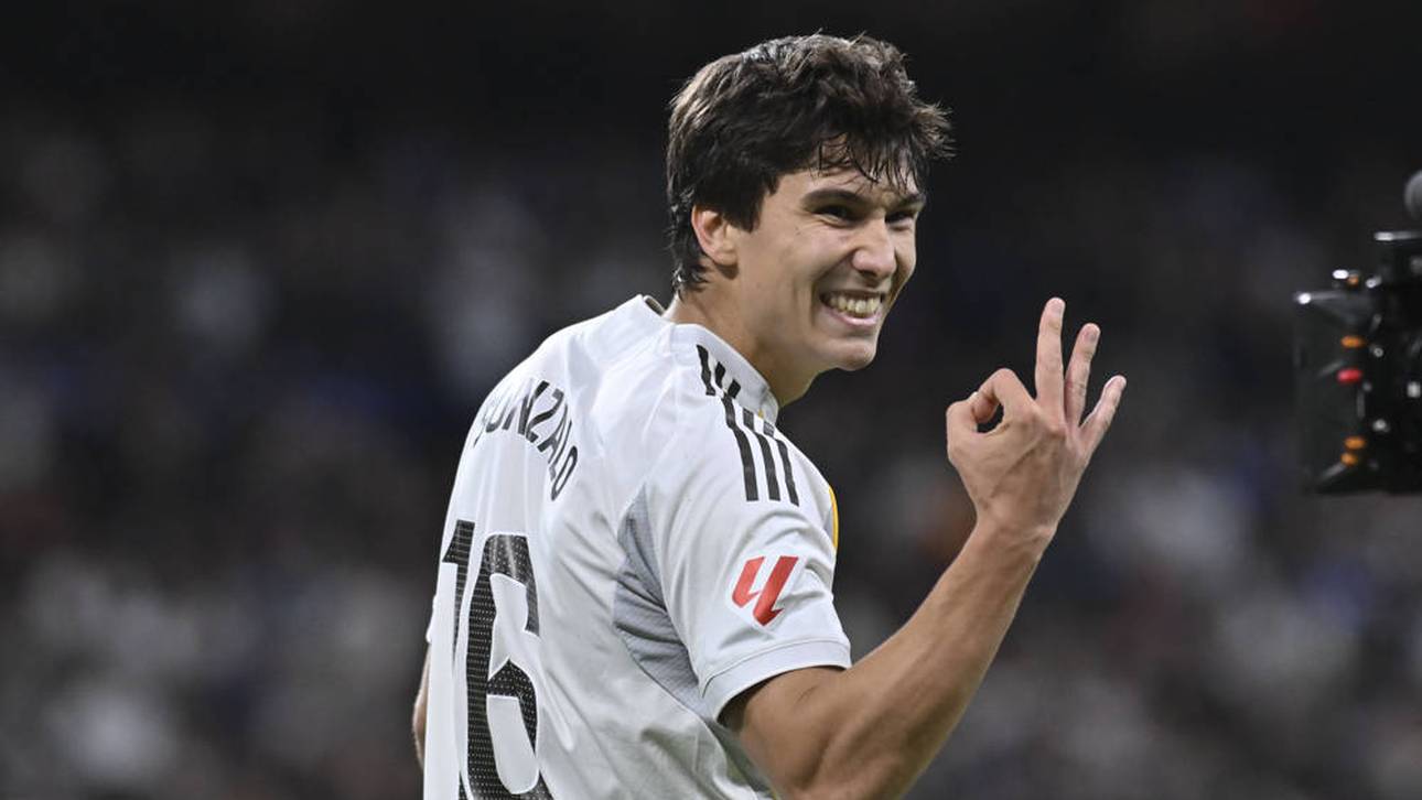 Gonzalo García schoss drei Treffer für Real