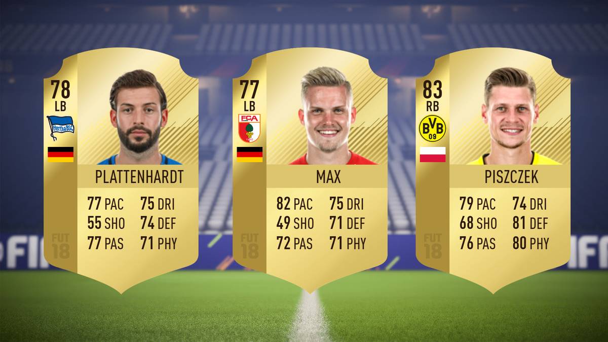 Marvin Plattenhardt (Hertha BSC Berlin), Philipp Max (FC Augsburg), Lukász Piszczek (Borussia Dortmund)