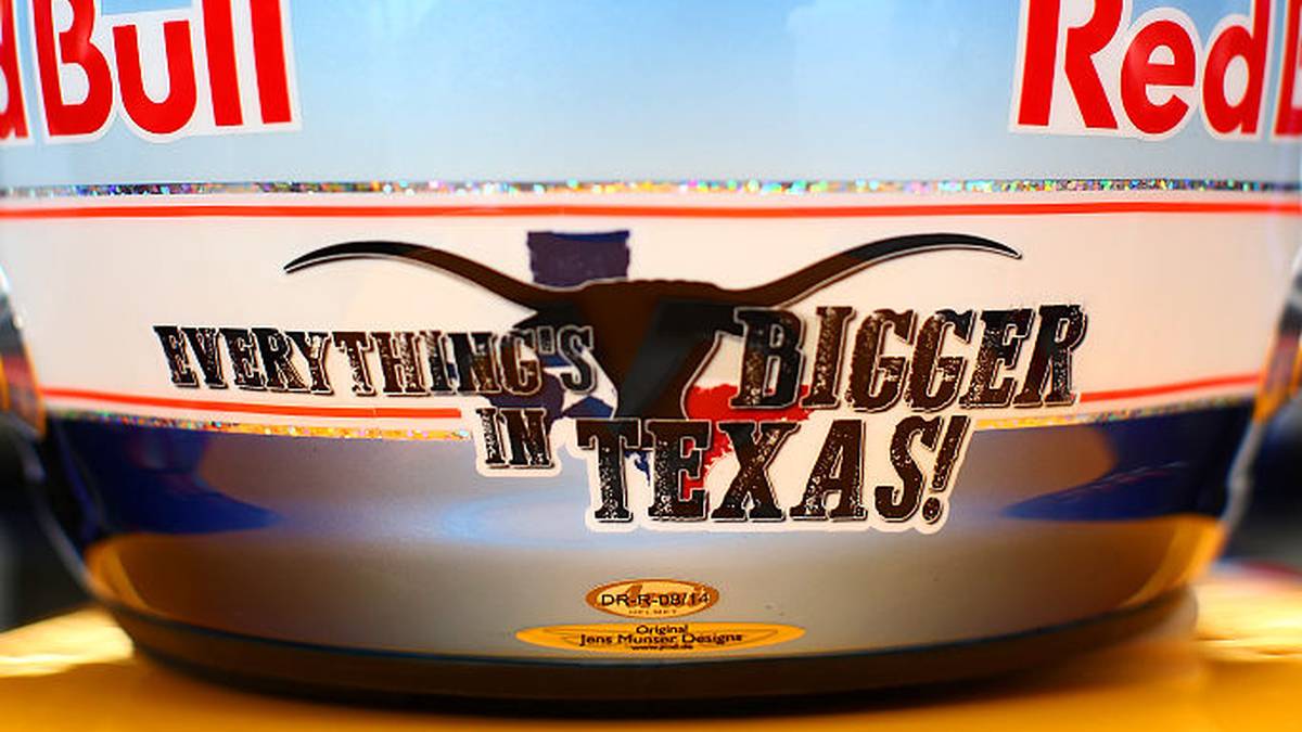 Daniel Ricciardo (2014, GP der USA): "Alles ist größer in Texas" lautet die Botschaft, die der Australier 2014 beim Großen Preis der USA präsentiert