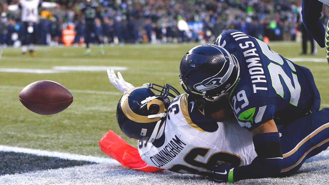 Earl Thomas III von den Seattle Seahawks verteidigt gegen die St. Louis Rams