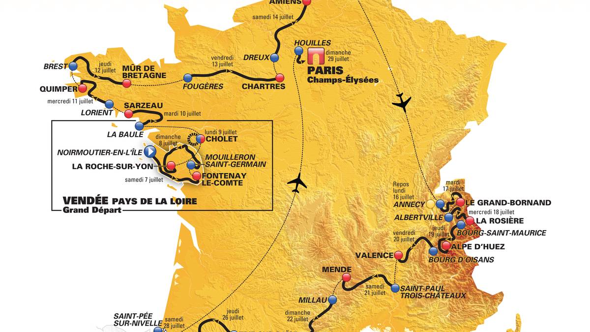 Die Tour de France verlangt den Fahrer auch in ihre 105. Auflage alles ab. Mehr als drei Wochen sind die besten Radfahrer der Welt auf insgesamt 21 Etappen unterwegs, ehe sie am 29. Juli in Paris ankommen werden. SPORT1 nennt die Fakten zu den einzelnen Etappen