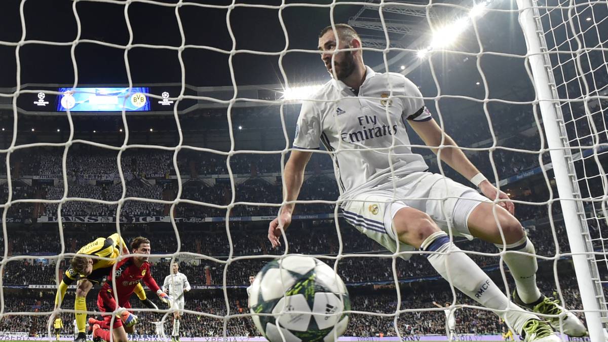 Nach einer knappen halben Stunde liegen dann sowohl der Ball als auch Karim Benzema im Netz