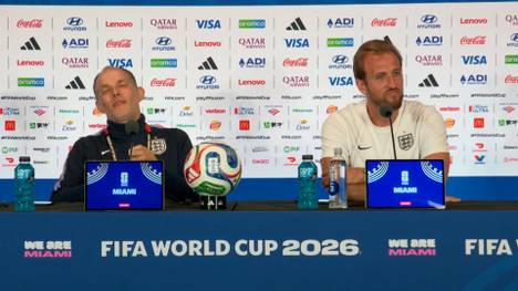 Auf Englands Pressekonferenz wird Harry Kane auf ein Treffen mit US-Präsident Donald Trump angesprochen. Der Kapitän berichtet von einer "surrealen" Golf-Runde.