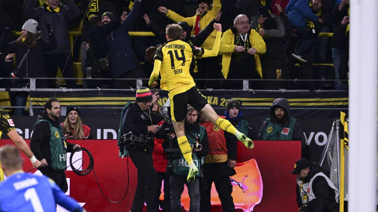 Nach dem Siegtreffer von Maxi Beier für den BVB gab es in Dortmund kein Halten mehr