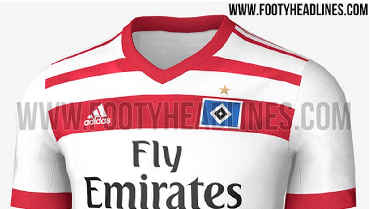 Noch deutlicher wird der Bruststreifen, wenn man sich das Trikot komplett anschaut. Dann wird auch sichtbar, dass das Shirt auch auf Schulterhöhe gestreift ist. Als Vorlage diente wohl das "Meistertrikot" von 1983, welches nur am letzten Spieltag der Meistersaison getragen wurde