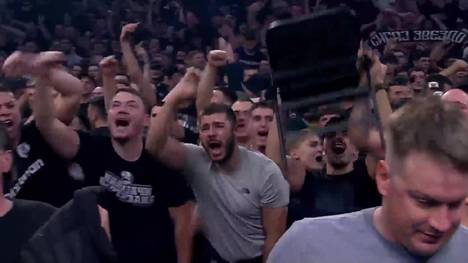 Verrückte Szenen in der EuroLeague: Beim Belgrad-Derby zwischen Partizan und Roter Stern können die Hausherren einen 16-Punkte-Rückstand wieder gutmachen. Danach brechen in der Halle alle Dämme. Mittendrin: der deutsche Nationalspieler Isaac Bonga.