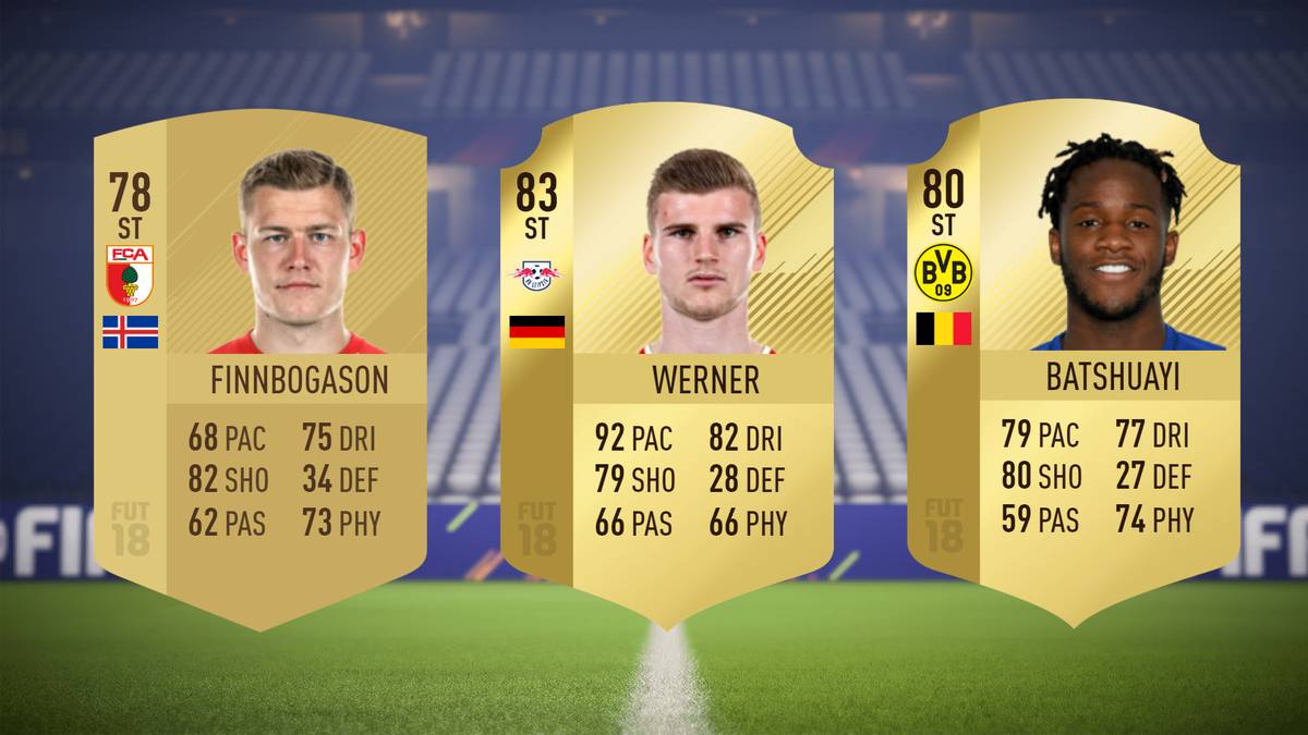Stürmer: Alfred Finnbogason (FC Augsburg), Timo Werner (RB Leipzig), Michy Batshuayi (Borussia Dortmund)