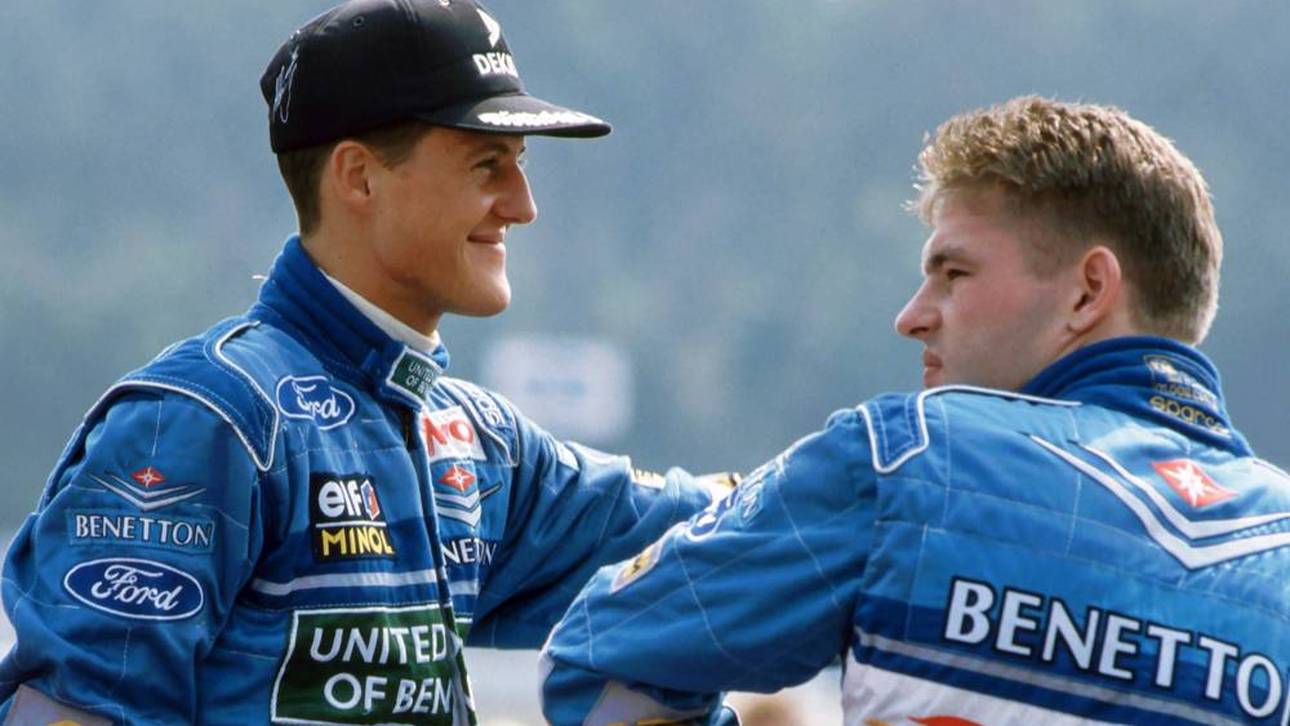 Michael Schumacher (li.) und Benetton-Teamkollege Jos Verstappen 1994