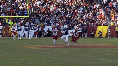 Beim Sieg bei den Washington Commanders gelingt Dak Prescott für die Dallas Cowboys ein spektakulärer Touchdown-Pass auf KaVontae Turpin.