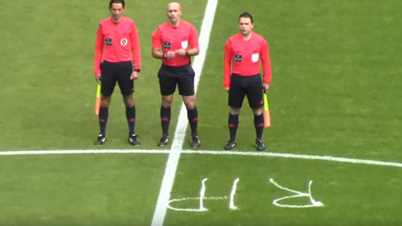 Gedenkaktion mit Freistoßspray