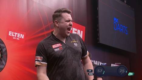 Paul Krohne schlägt Cameron Menzies bei der European Darts Trophy und holt seinen ersten Sieg auf der Tour.