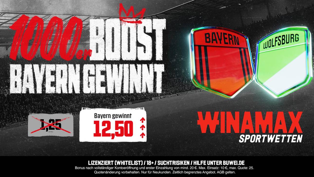 Winamax Quotenboost für Bayern München gegen Wolfsburg am 11.01.