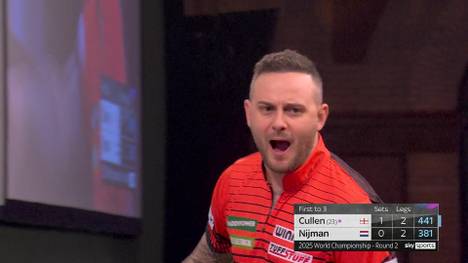 Joe Cullen startet mit einer starken Leistung in die Darts-WM und besiegt Wessel Nijman mit 3:0.